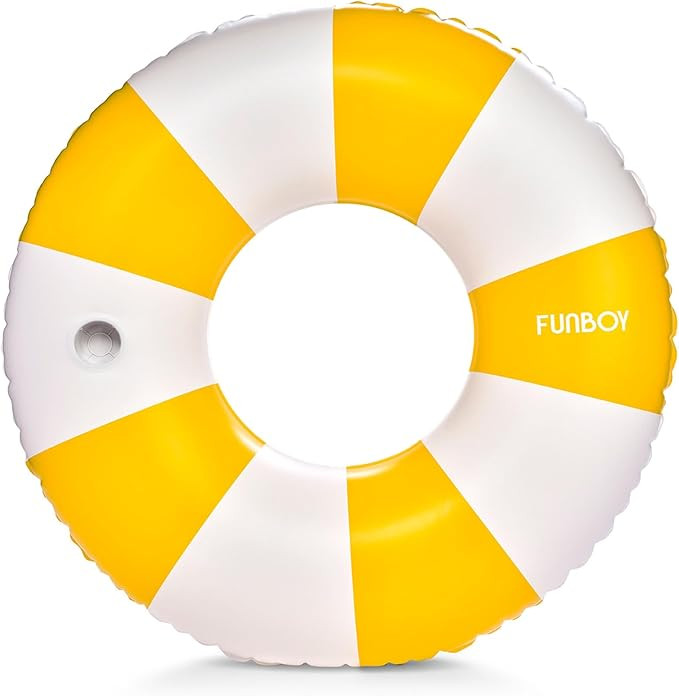 FUNBOY Giant Vintage Stripe Inflatable Tube Pool Float with Cup Holder 48" | Large Pool Float for... | Amazon (US)