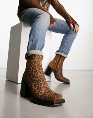 ASOS DESIGN heeled chelsea boots in leopard print  | ASOS | ASOS (Global)