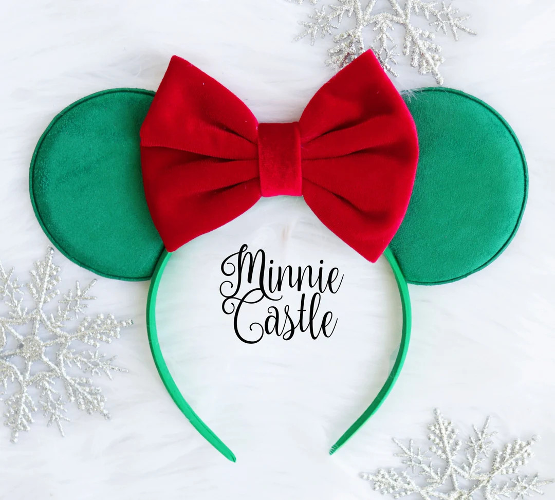Christmas Minnie Ears, Christmas Ears, Christmas Mickey Ears, Winter Minnie Ears, Christmas Micke... | Etsy (US)