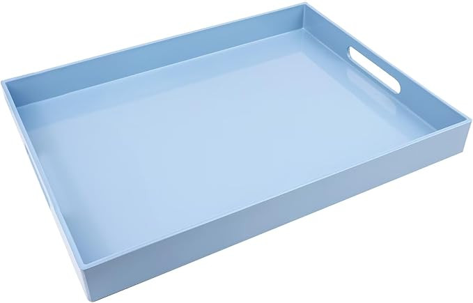 Spsyrine Serving Tray with Handles, Plastic Decorative Tray for Coffee Table, Living Room, Home D... | Amazon (US)