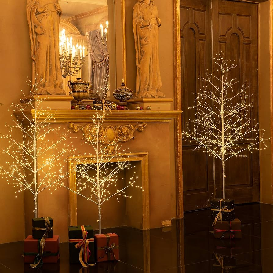 LIGHTSHARE Christmas Tree Combo Kit - Starlit Tree Collection with Angel Lights, 4 feet 5 feet an... | Amazon (US)