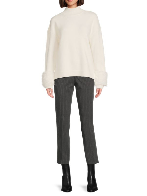 Faux-Fur-Trim Sweater | Saks Fifth Avenue OFF 5TH