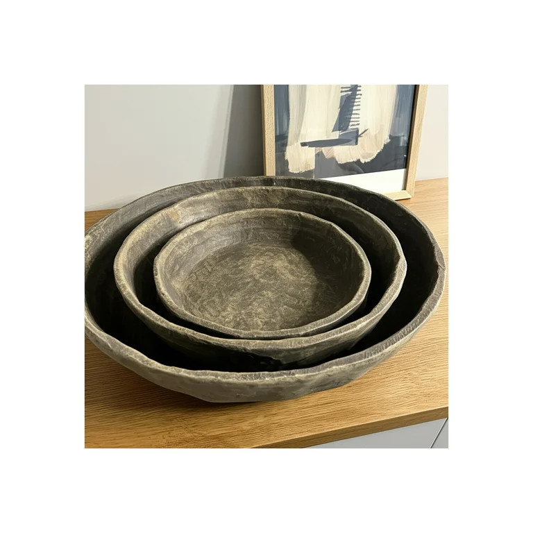 Decorative Bowls Pottery Paper Mache Clay Textured Finish Accent for Home Office Bedroom Living R... | Walmart (US)