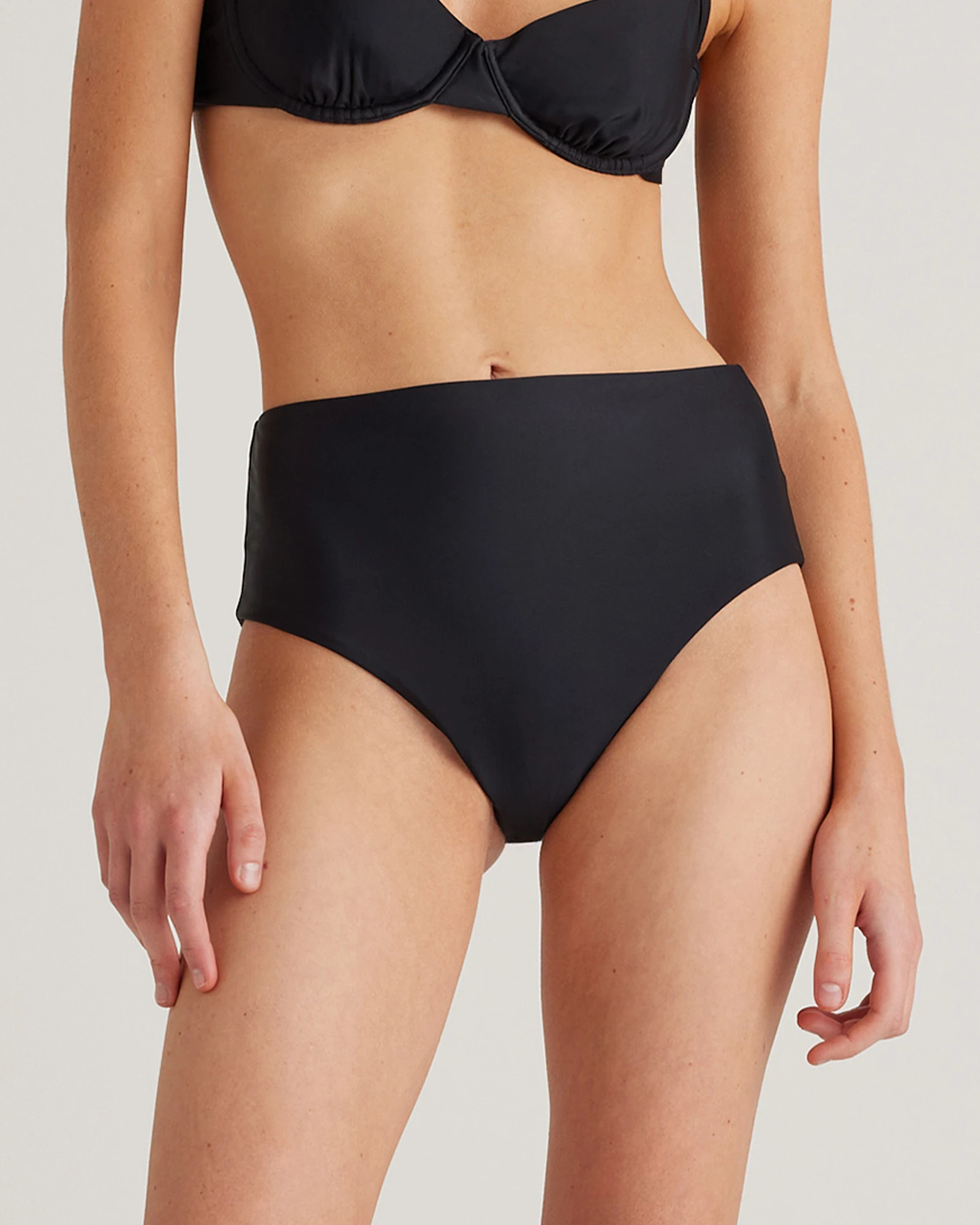 Quince | Women's Italian High-Rise Bikini Bottom in Deep Navy, Size XS, 78% Recycled Polyamide, 22% Spandex | Quince