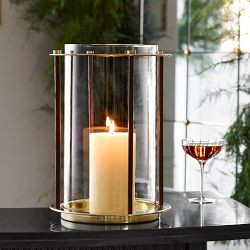 Winston Leather Wrapped Hurricane Candle Holder | Williams-Sonoma