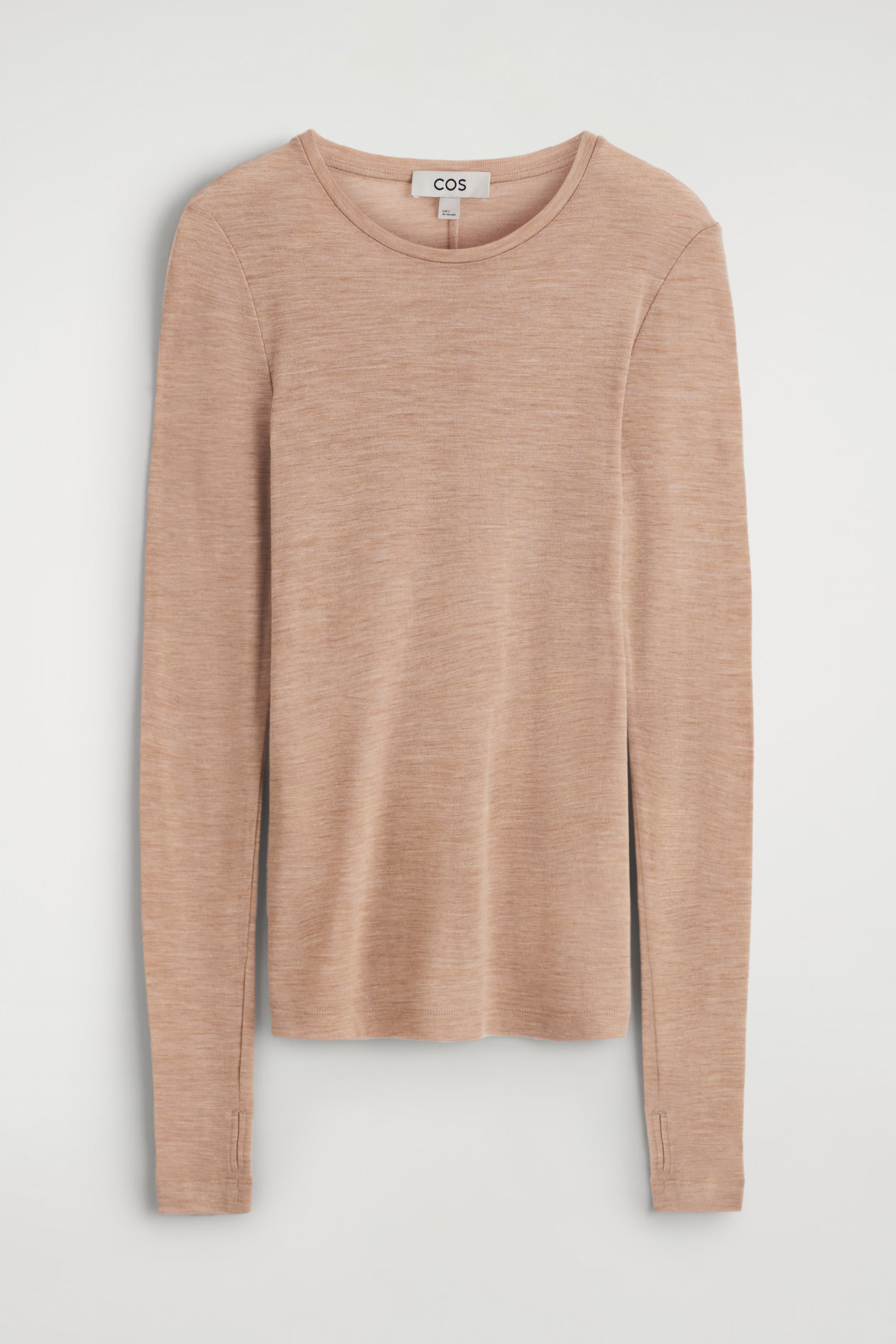 SLIM MERINO WOOL SWEATER - CAMEL MÉLANGE | COS | COS (EU)