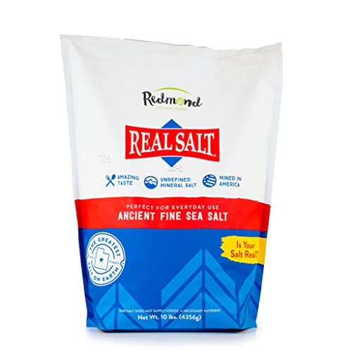 Redmond Real Salt 10 Lb Bag- Natural Unrefined Gluten Free, Fine Sea Salt, 10lb bag | Amazon (US)