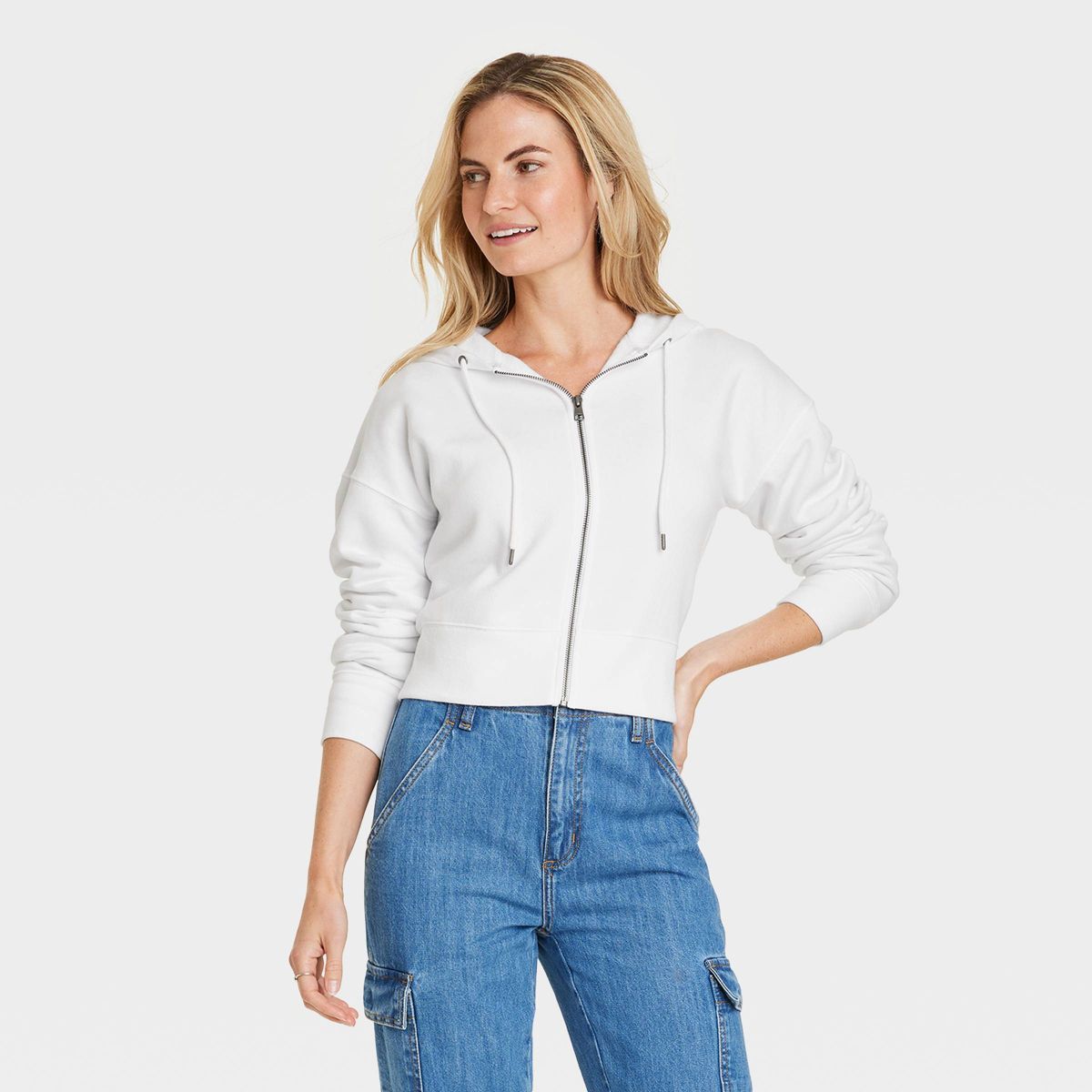 Women's Cropped Zip-Up Sweatshirt - Universal Thread™ | Target