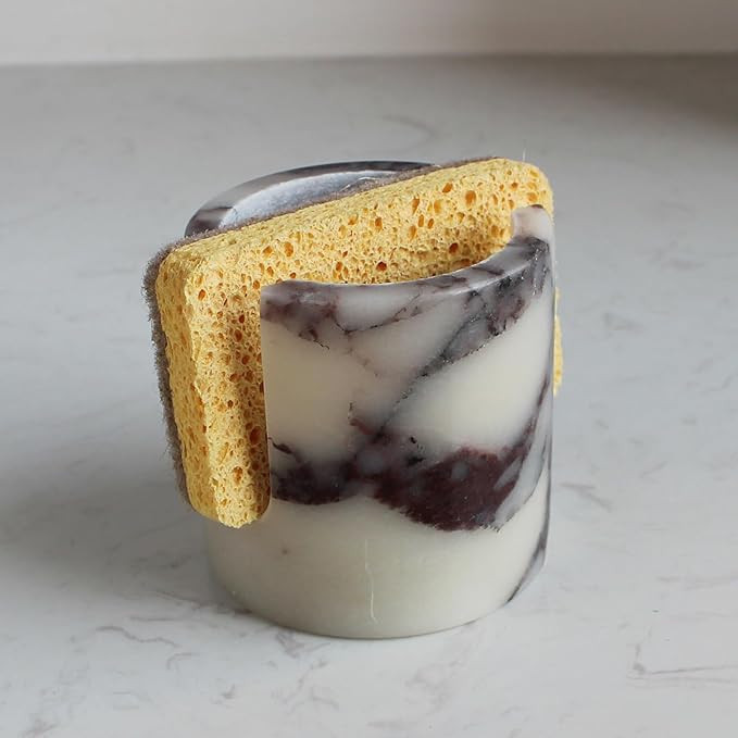 Natural Marble Travertine Sponge Holder for Kitchen Counter, Drying Rack, Sponge Caddy for Sink O... | Amazon (US)