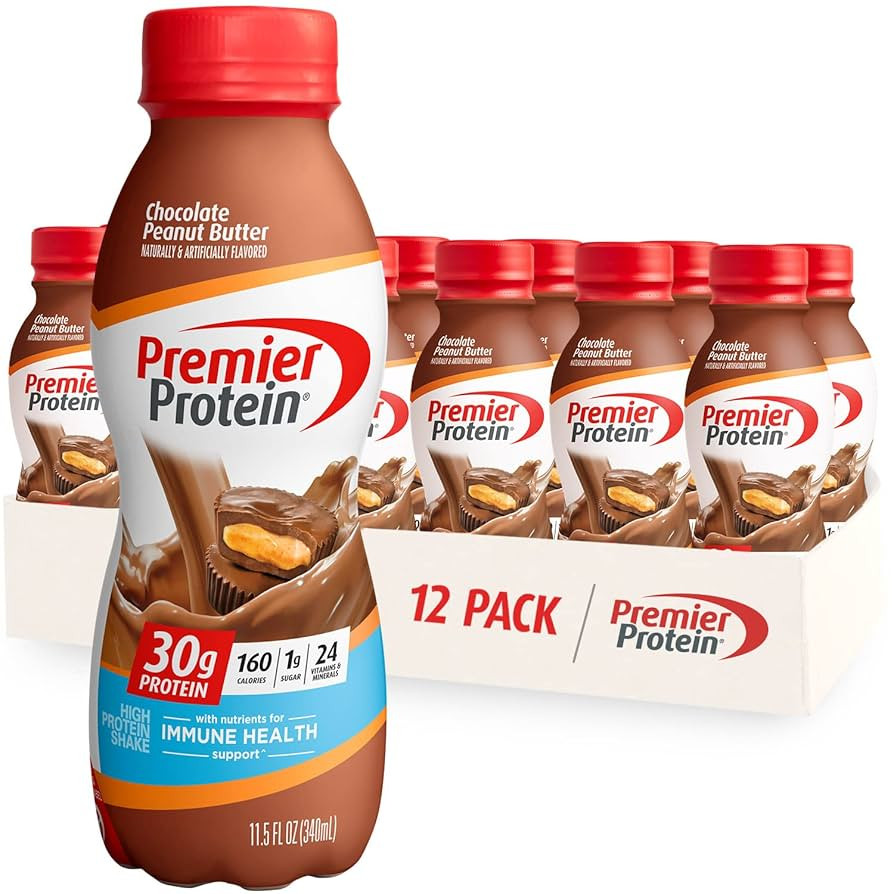 Premier Protein Shake, Chocolate Peanut Butter, 30g Protein, 1g Sugar, 24 Vitamins & Minerals, Nu... | Amazon (US)