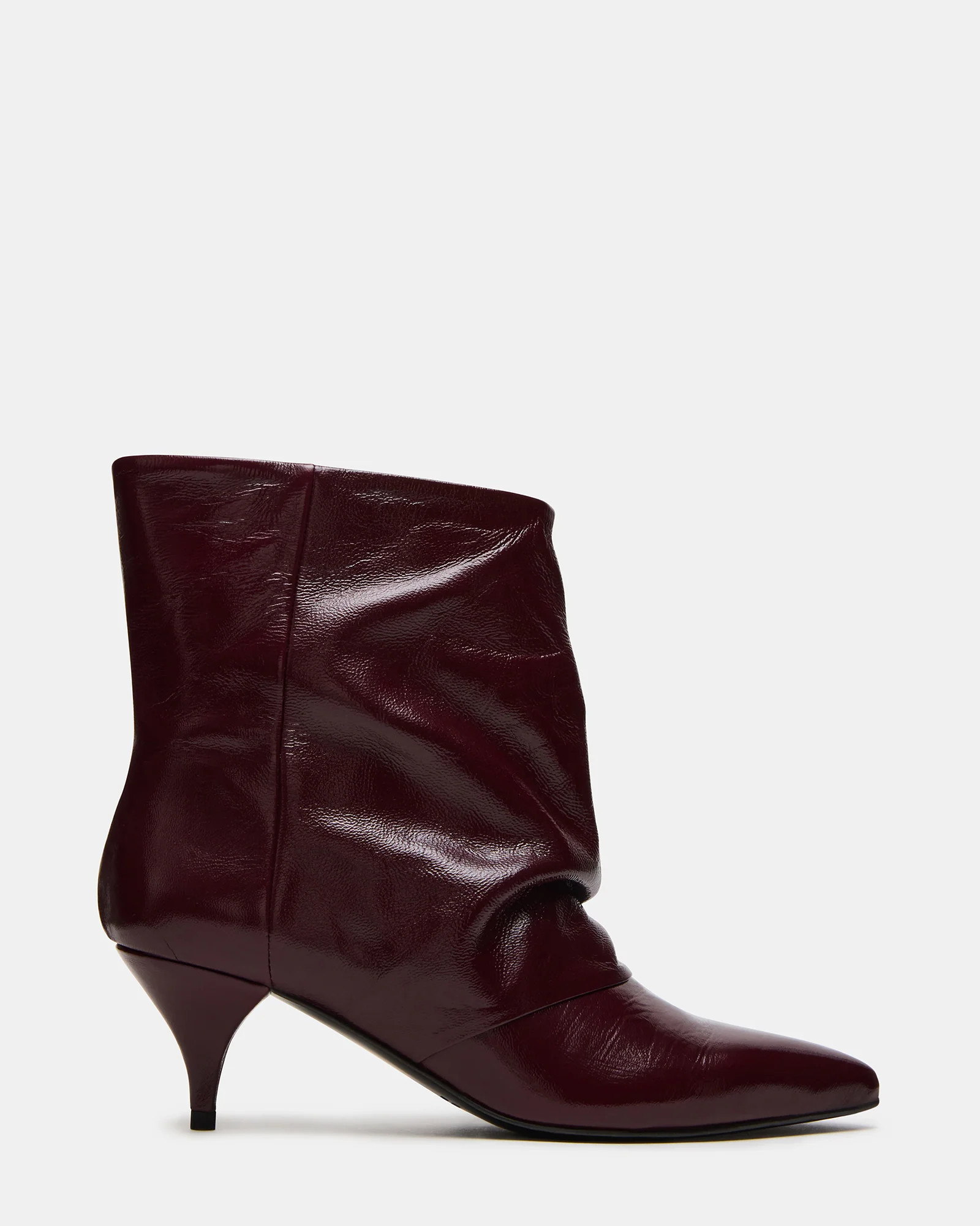 SHINER Wine Leather Pointed-Toe Kitten Heel Women's Ankle Boot | Steve Madden (US)