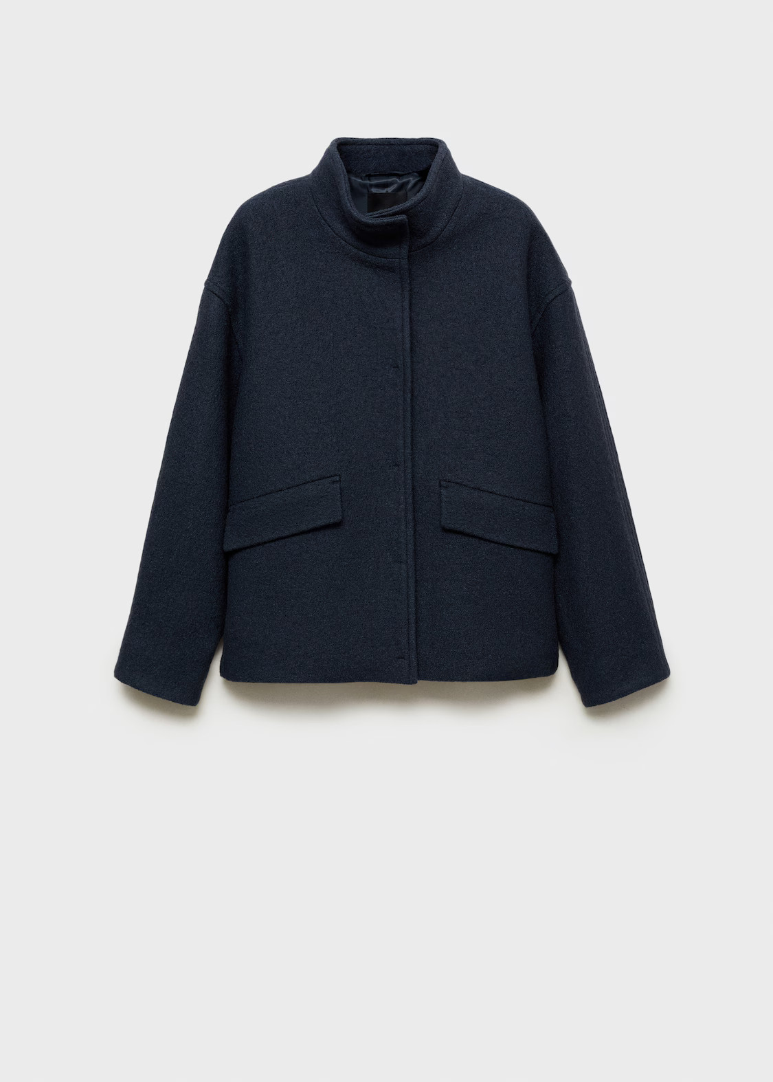Turtleneck wool jacket - Women | MANGO United Kingdom | MANGO (UK)