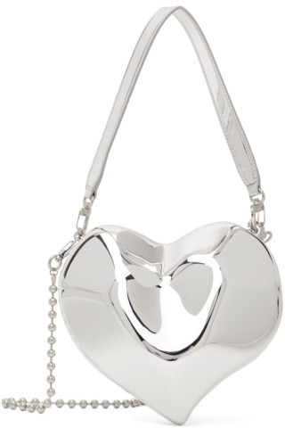 Silver Molded Heart Bag | SSENSE