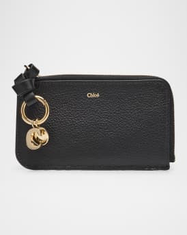 Chloe Alphabet Zip Leather Card Case | Neiman Marcus