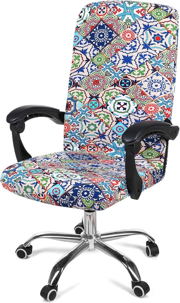 Smiry Stretch Printed Office Computer Chair Covers, Universal Desk Rotating Chair Slipcovers Remo... | Amazon (US)
