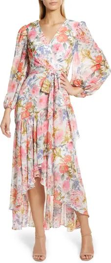 Eliza J Floral Print Tiered Ruffle High-Low Dress | Nordstrom | Nordstrom