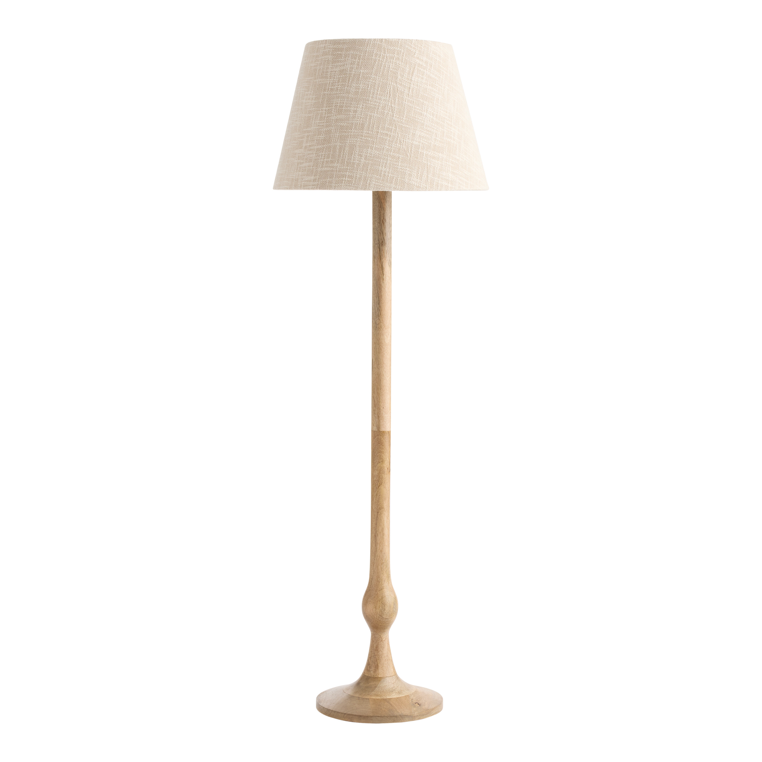 Aspen Natural Wood Turned Tulip Floor Lamp | World Market
