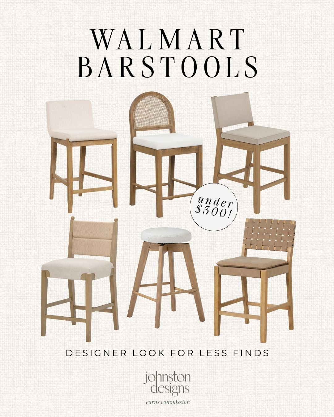 Designer-inspired barstools with neutral finishes and classic details all from Walmart 🤍

Walmart barstools, walmart furniture finds, barstools under 300, neutral barstools, kitchen island stools, counter height stools, affordable bar stools walmart, woven barstools, wood barstools, coastal kitchen decor, walmart home finds, designer look for less furniture, neutral kitchen seating, kitchen stool inspo, walmart decor finds 

 #LTKHome