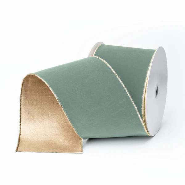 Celadon Suede and Gold Ribbon | Fig and Dove