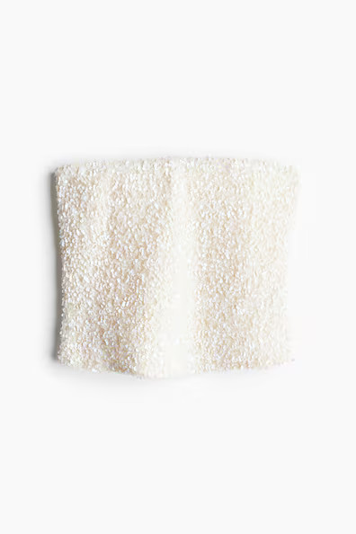 H & M - Bandeau-Top mit Pailletten - Weiß | H&M (DE, AT, CH, NL, FI)