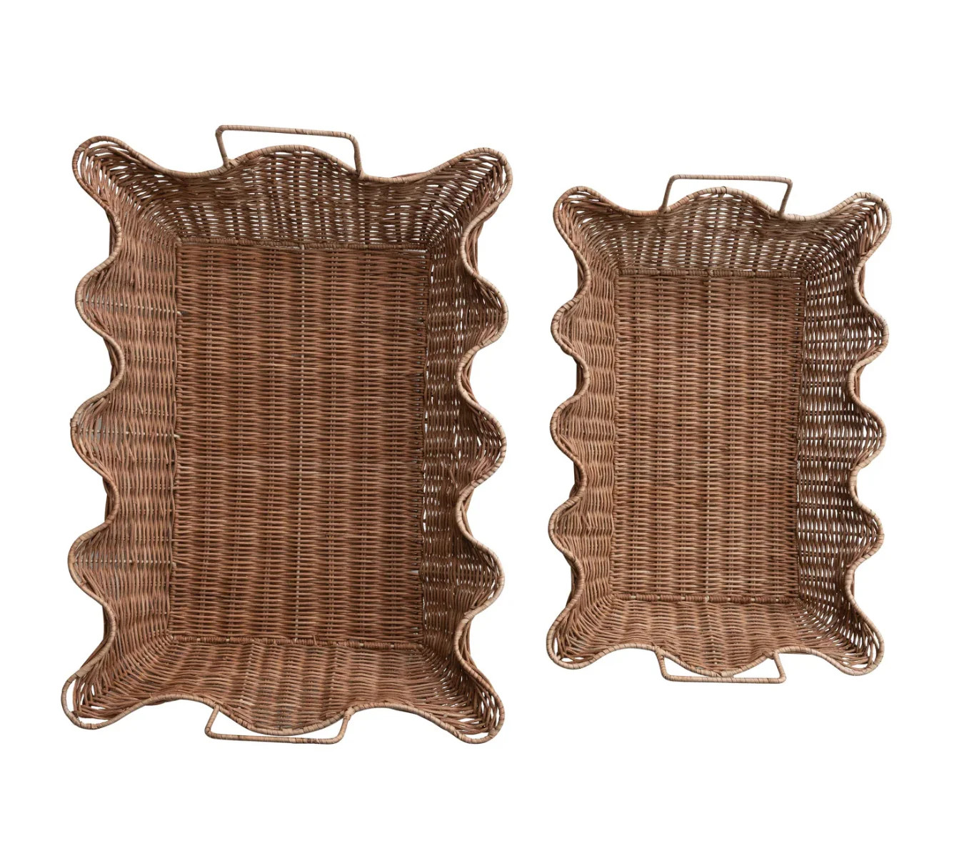 Rattan Scalloped Tray | Eco Chic Home
