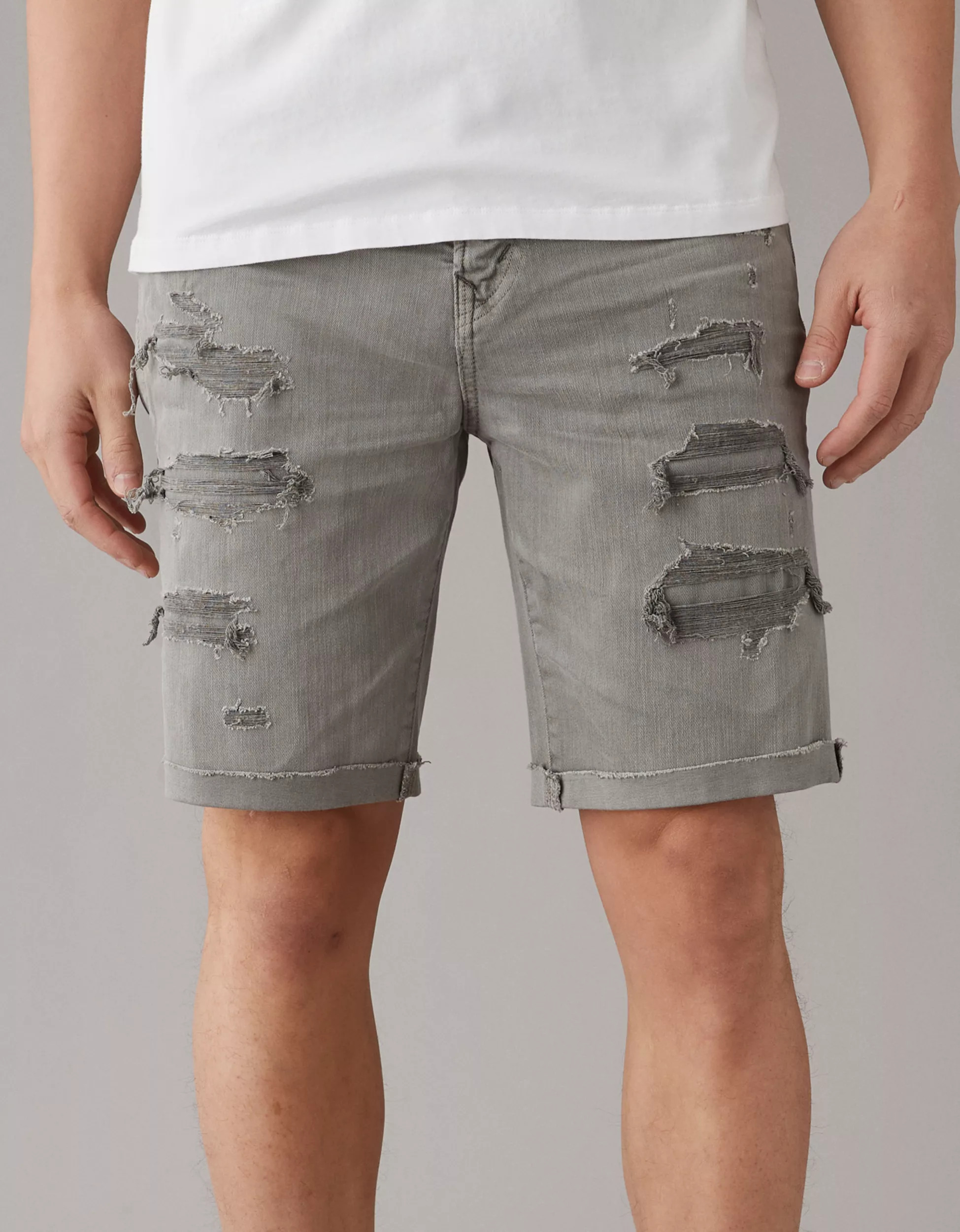 AE AirFlex+ 9" Ripped Denim Short | American Eagle Outfitters (US & CA)