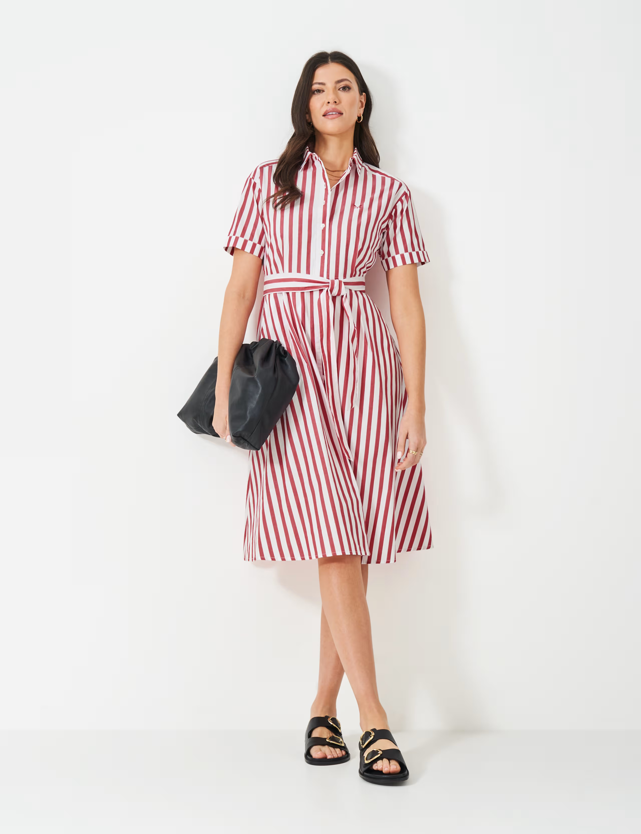 Pure Cotton Rope Print Belted Midi Shirt Dress | Marks & Spencer (UK)
