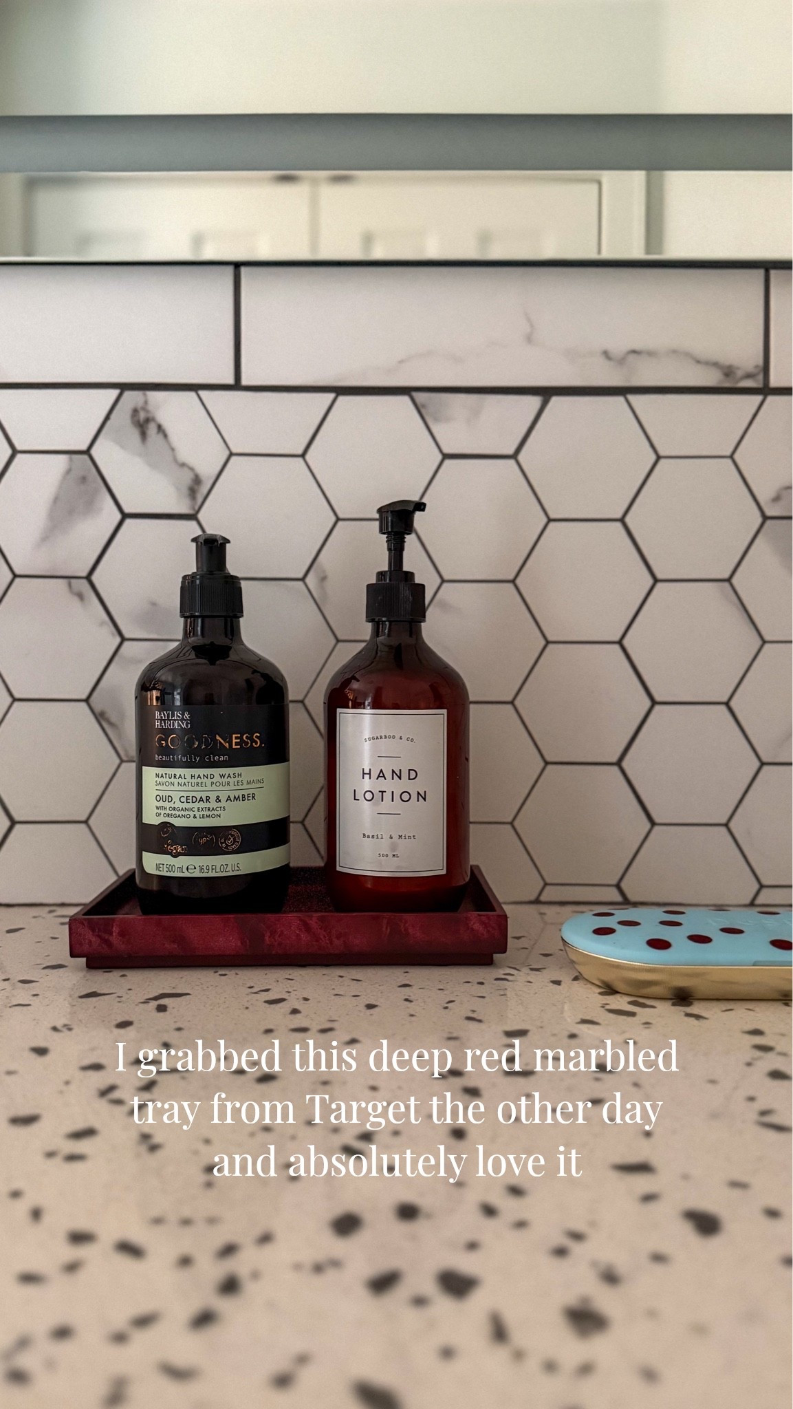 Loving this deep red marble tray from  @Target ￼

#LTKHome