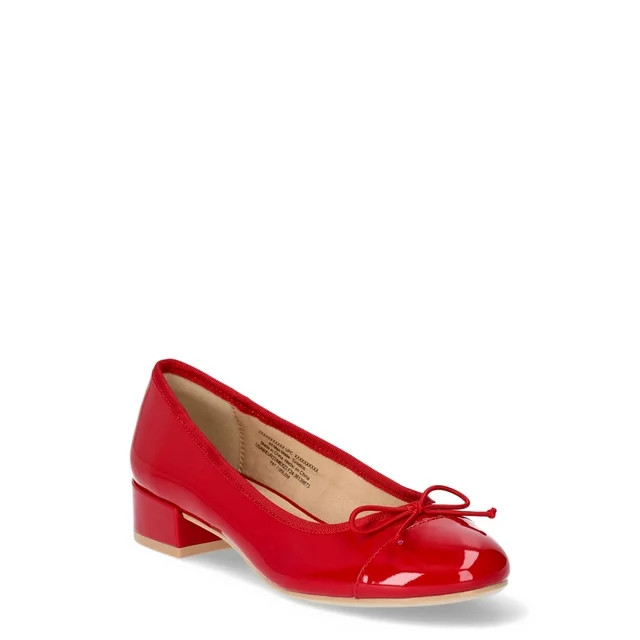 Time and Tru Women's Ballet Block Heel Pumps, Sizes 6-11 | Walmart (US)
