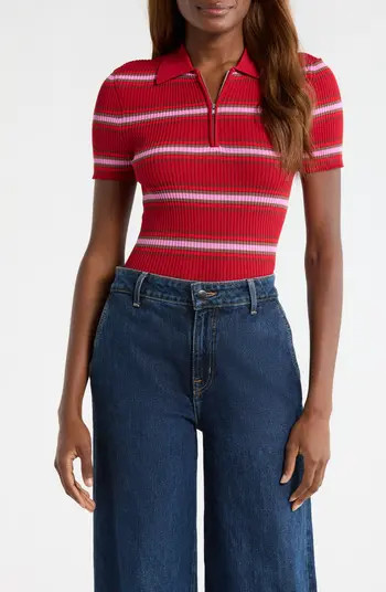Ren Stripe Rib Polo Sweater | Nordstrom