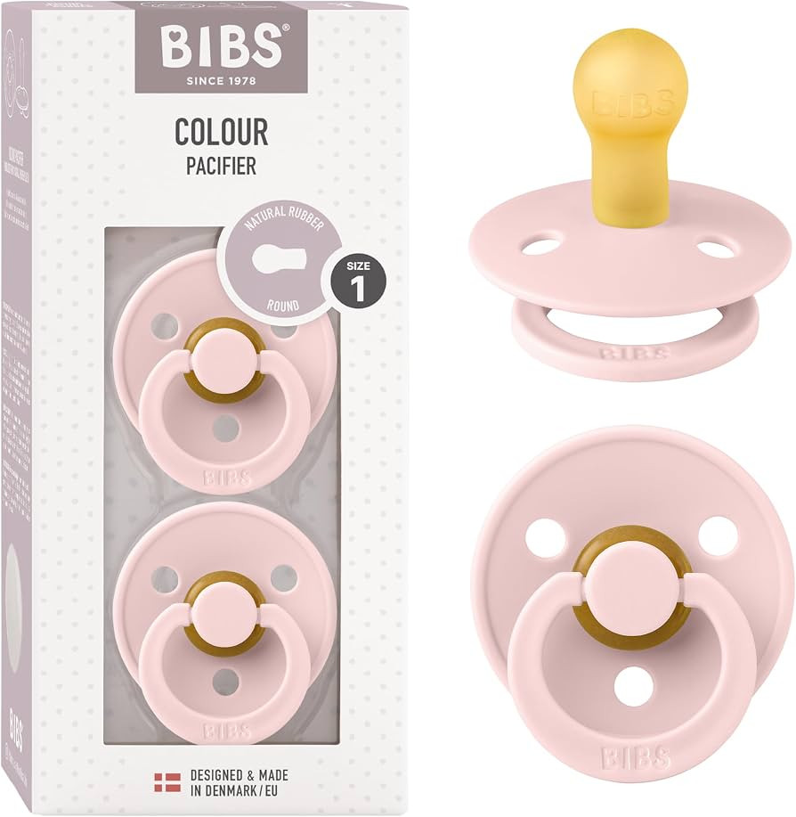 BIBS Pacifiers Colour Collection | Natural Rubber Baby Pacifier | Set of 2 BPA-Free Soothers | Ma... | Amazon (US)