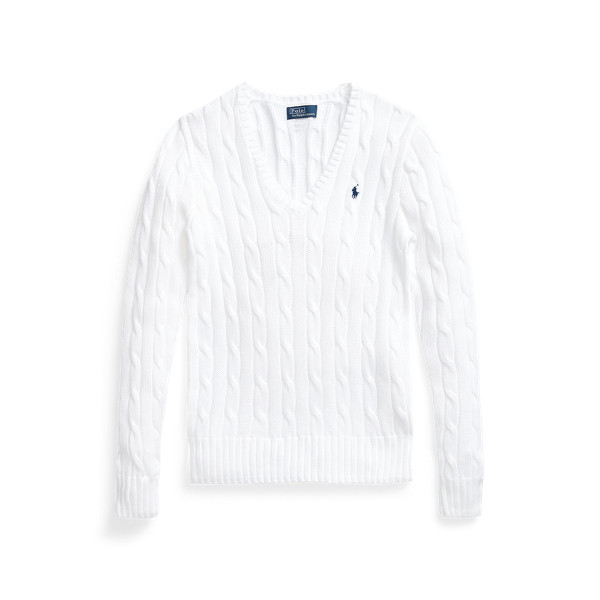 Pull col en V torsadé en coton | Ralph Lauren (FR)