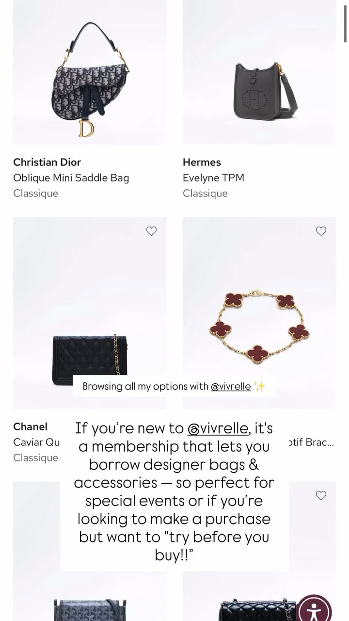 Browsing all my options with @Vivrelle  ✨ If you’re new to @vivrelle, it's a membership that lets you borrow designer bags & accessories — so perfect for special events or if you’re looking to make a purchase but want to "try before you buy!!”

#LTKmomlife #LTKgrwm #LTKSpringSale