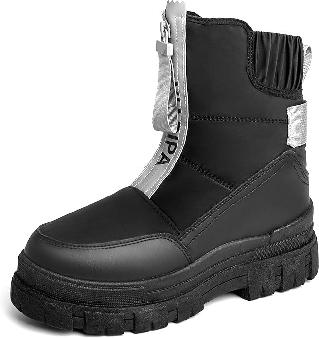 Winter Boots for Women Waterproof, Snow Boots for Women, Womens Mid Calf Low Heel Zip Up Anti-Sli... | Amazon (US)