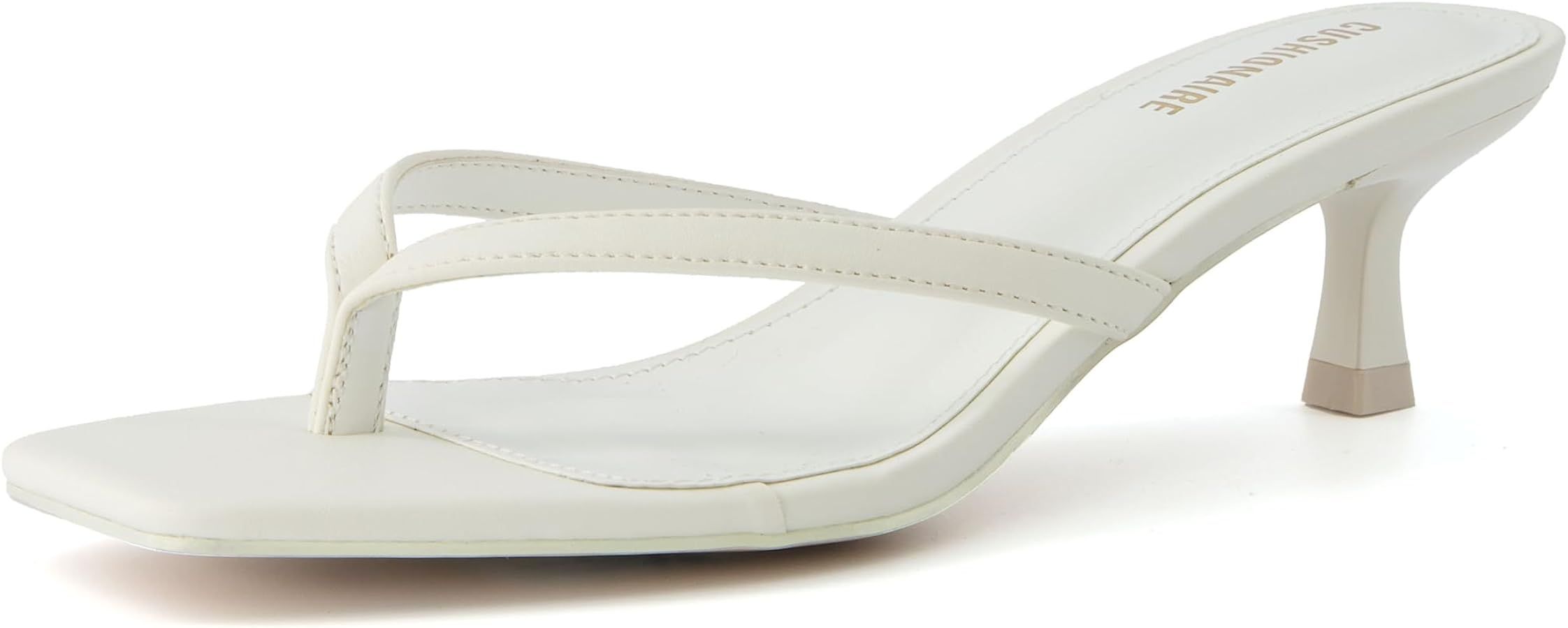 Amazon.com | CUSHIONAIRE Women's Miami Kitten heel thong sandals +Memory Foam, Wide Widths Availa... | Amazon (US)
