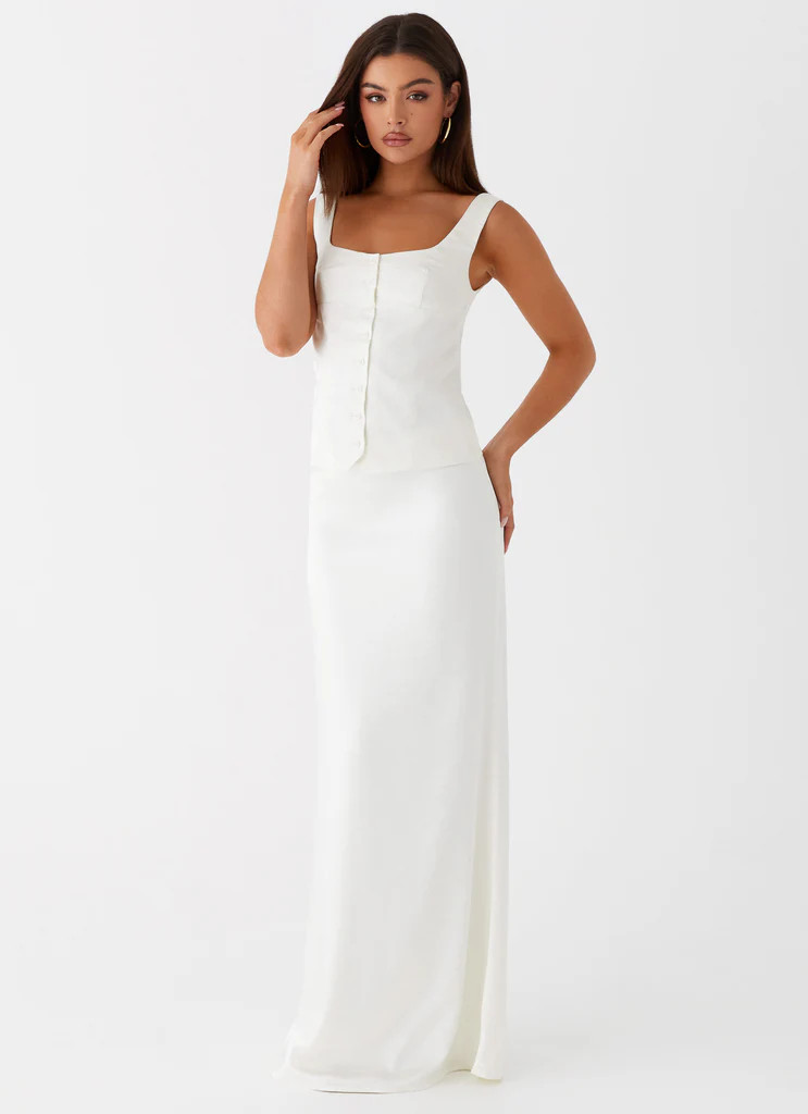 Golden Skies Bustier Panel Top - Ivory | Peppermayo (Global)