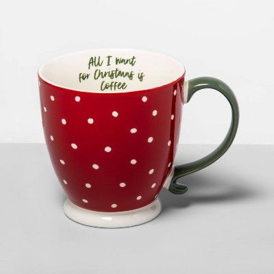 16oz Stoneware All I Want For Christmas Is Coffee Embossed Mug Red - Opalhouse™ | Target