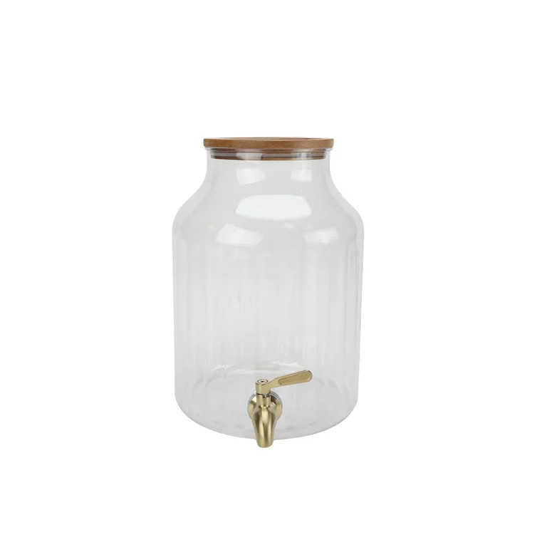 Better Homes & Gardens 2-Gallon Clear Tritan Plastic Beverage Dispenser with Acacia Wood Lid and ... | Walmart (US)