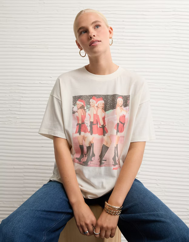 AE Mean Girls Holiday Relaxed Graphic T-Shirt | American Eagle Outfitters (US & CA)