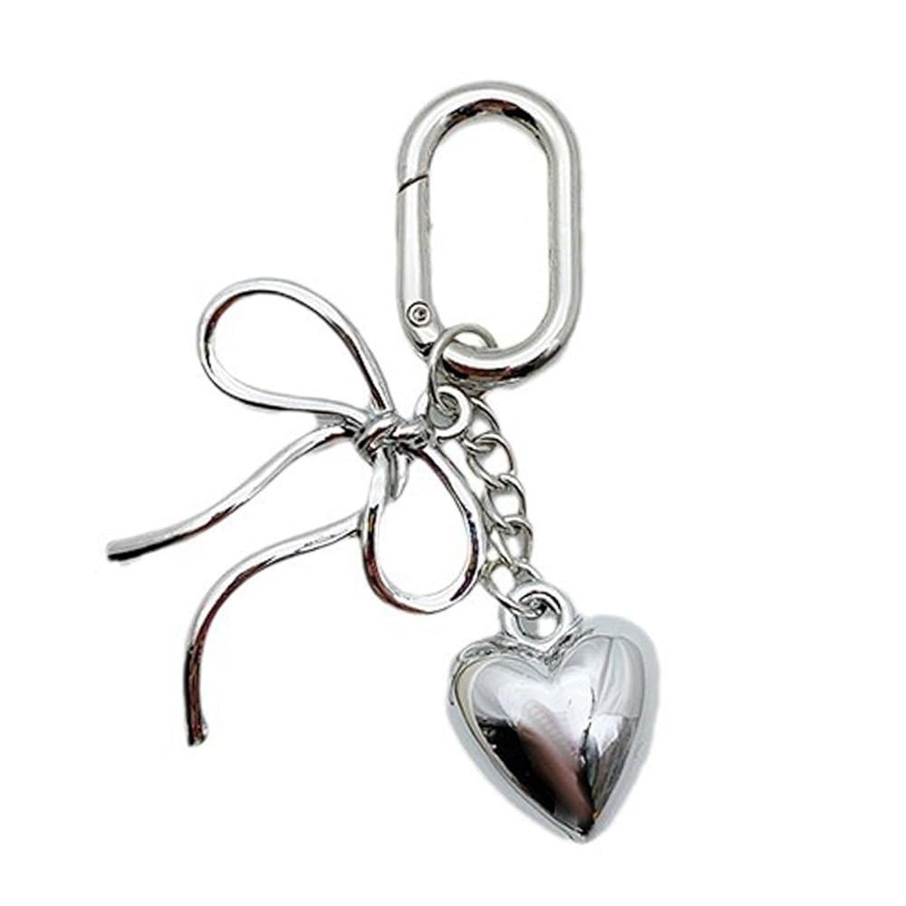 Keychain, Fashion Heart Bowknot Charm Pendant Multifuntional Keychain Accessory Alloy Texture Per... | Amazon (US)