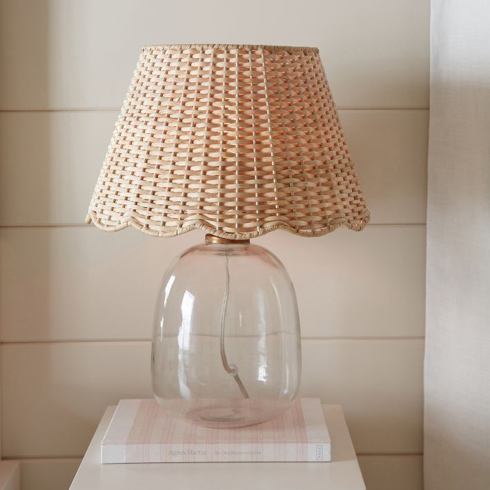 Emery Scallop Woven Shade Table Lamp | Pottery Barn Teen