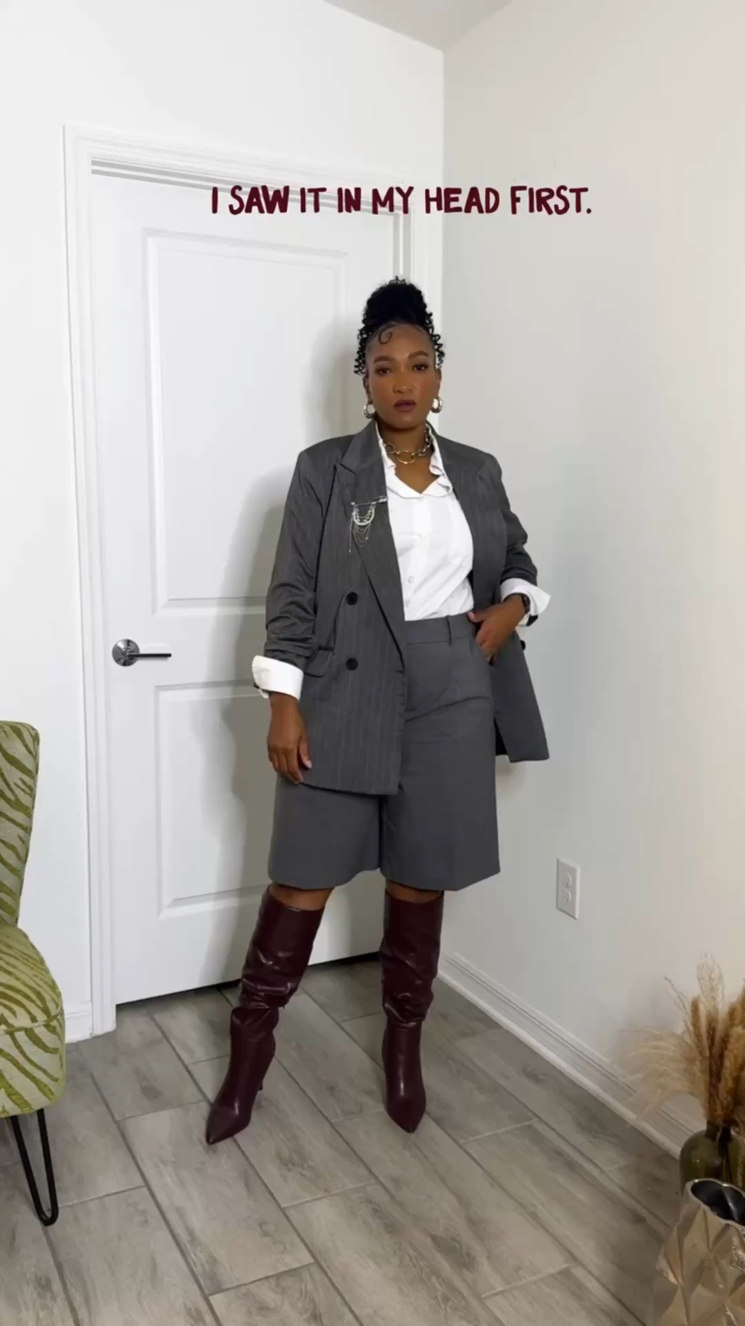 The best feeling is when the outfit comes together exactly how you imagined it. 💡✨🤔 

There’s something powerful about trusting your own vision.
Saw it. Pinned it. Styled it. Wore it.

If you want the deets on this fit let me know in the comments 

Cool girl style. Pinterest inspired. Suit outfit. Suit style.