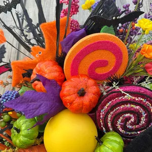 Halloween Wreath for Door, Bat Wreath for Door, Pumpkin Wreath for Door, Lollipop Wreath, Whimsic... | Etsy (US)