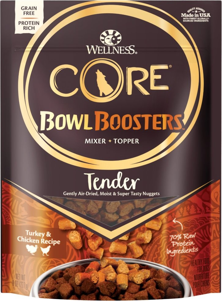 Wellness CORE Bowl Boosters Tender Turkey & Chicken Recipe Dog Food Mixer or Topper, 8-oz bag | Chewy.com