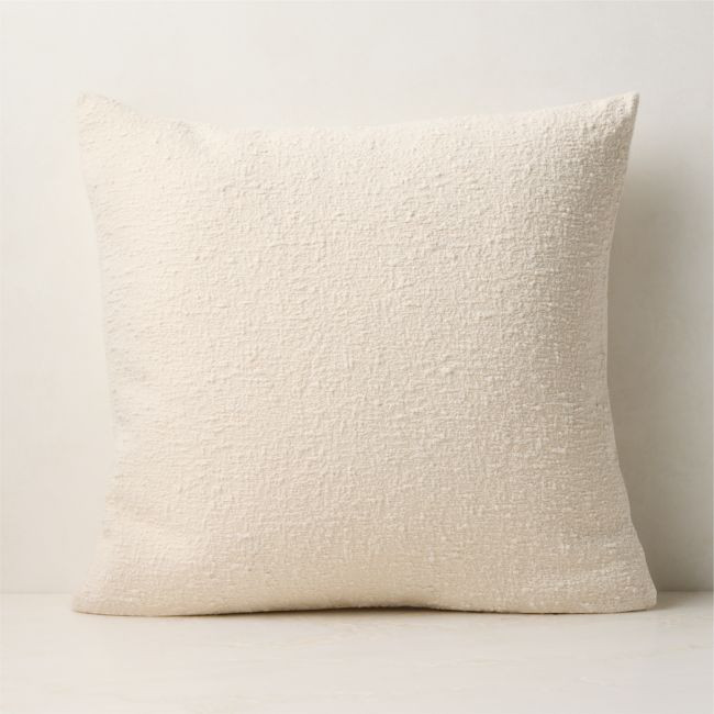 Ivory Boucle Throw Pillow with Feather-Down Insert 20""x20 | CB2