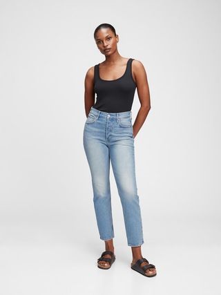 High Rise Cheeky Straight Jeans With Washwell™ | Gap (US)