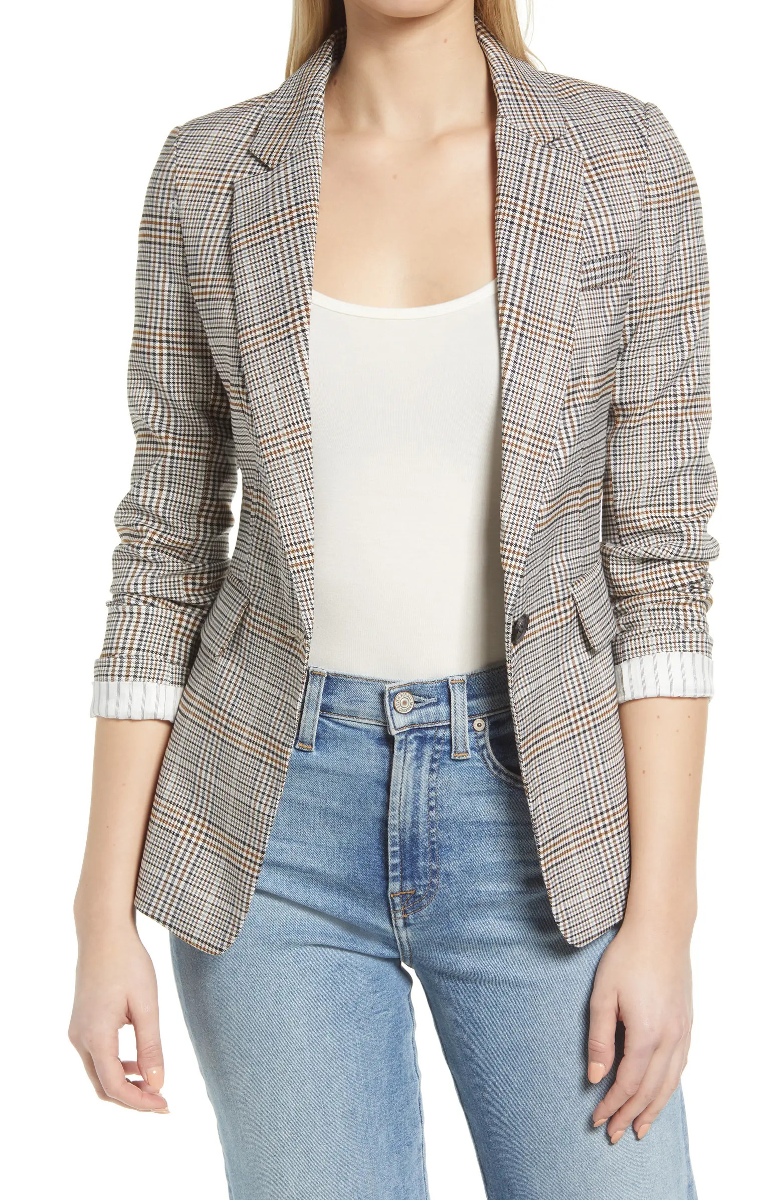 1.STATE Plaid One-Button Blazer | Nordstrom | Nordstrom