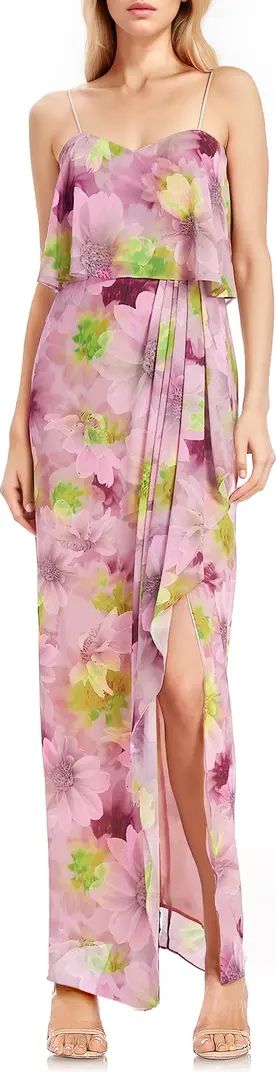 Jewel Badgley Mischka Floral Popover Strapless Gown | Nordstrom | Nordstrom