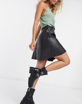 Vila faux leather skirt in black | ASOS (Global)