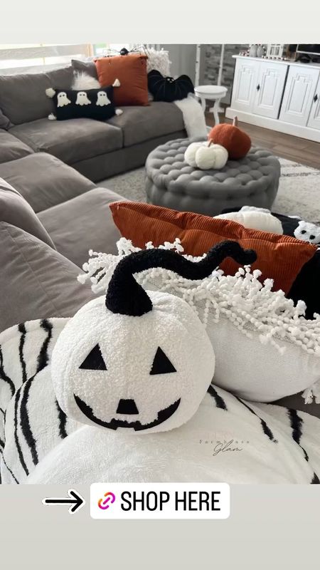 My white and black Halloween pumpkin pillow!

Halloween pumpkin pillow, Amazon finds, Fall home decor

Great room, Family room, Livingroom, Home decor, sectional sofa couch, tufted ottoman, neutral area rug, furniture, media console table, home accents

#LTKHalloween #LTKhome #LTKfindsunder50